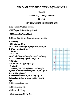 Giáo án Toán và Tiếng Việt cho cho bé vào Lớp 1 - Năm học 2018-2019