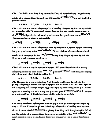 100 Câu trắc nghiệm tách từ đề thi thử THPT Quốc gia môn Vật lí - Dao động cơ - Năm học 2019 (Có đáp án)