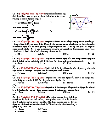 107 Câu trắc nghiệm tách từ đề thi thử THPT Quốc gia môn Vật lí - Dao động cơ - Năm học 2019 - Ngô Thái Thọ (Có đáp án)