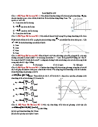 133 Câu trắc nghiệm tách từ đề thi thử THPT Quốc gia môn Vật lí - Dao động cơ - Năm học 2019 (Có đáp án)