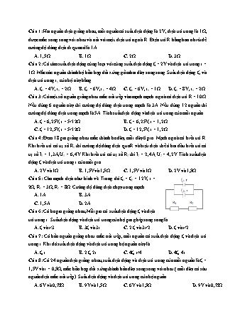 15 Câu trắc nghiệm tách từ đề thi thử THPT Quốc gia môn Vật lí - Dao động và sóng điện từ - Năm học 2019 - Nguyễn Quốc Toản (Có đáp án)