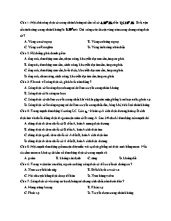 17 Câu trắc nghiệm tách từ đề thi thử THPT Quốc gia môn Vật lí - Dao động và sóng điện từ - Năm học 2019 - Lại Đắc hợp (Có đáp án)