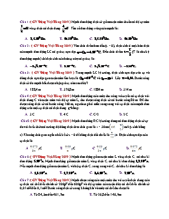 17 Câu trắc nghiệm tách từ đề thi thử THPT Quốc gia môn Vật lí - Dao động điện từ - Năm học 2019 - Đặng Việt Hùng (Có đáp án)