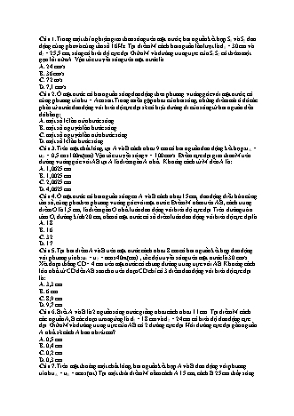 20 Câu trắc nghiệm tách từ đề thi thử THPT Quốc gia môn Vật lí - Sóng cơ học - Năm học 2019 (Có lời giải)