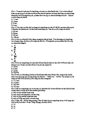 30 Câu trắc nghiệm tách từ đề thi thử THPT Quốc gia môn Vật lí - Sóng cơ học - Năm học 2019 (Có đáp án)