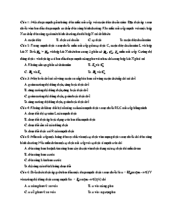 37 Câu trắc nghiệm tách từ đề thi thử THPT Quốc gia môn Vật lí - Dao động xoay chiều - Năm học 2019 - Nguyễn Thành Nam (Có đáp án)