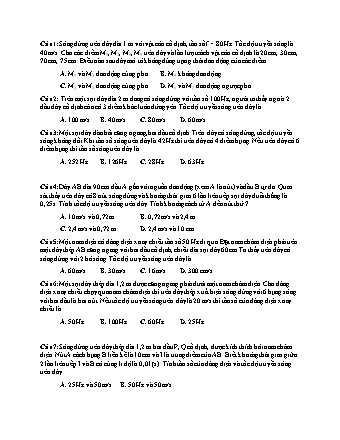 48 Câu trắc nghiệm tách từ đề thi thử THPT Quốc gia môn Vật lí - Sóng cơ học - Năm học 2019 - Hoàng Sư Điểu (Có đáp án)
