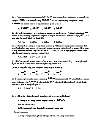 52 Câu trắc nghiệm tách từ đề thi thử THPT Quốc gia môn Vật lí - Lượng tử ánh sáng - Năm học 2019 - Đặng Việt Hùng (Có đáp án)