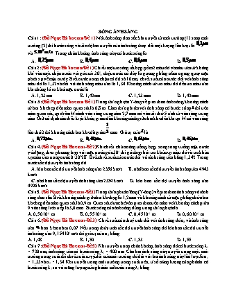 62 Câu trắc nghiệm tách từ đề thi thử THPT Quốc gia môn Vật lí - Sóng ánh sáng - Năm học 2019 (Có đáp án)