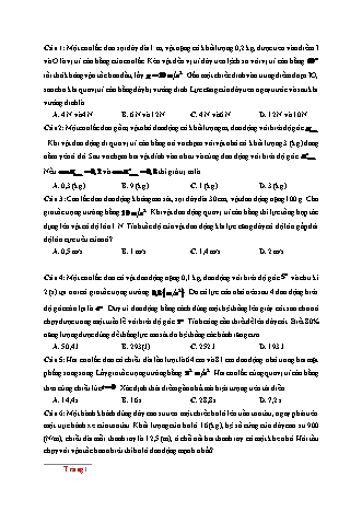 75 Câu trắc nghiệm tách từ đề thi thử THPT Quốc gia môn Vật lí - Dao động cơ - Năm học 2019 - Nguyễn Thành Nam (Có đáp án)