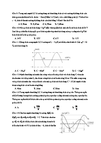 8 Câu trắc nghiệm tách từ đề thi thử THPT Quốc gia môn Vật lí - Dao động và sóng điện từ - Năm học 2019 - Lại Đắc Hợp (Có đáp án)