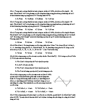 80 Câu trắc nghiệm tách từ đề thi thử THPT Quốc gia môn Vật lí - Sóng cơ học - Năm học 2019 (Có đáp án)