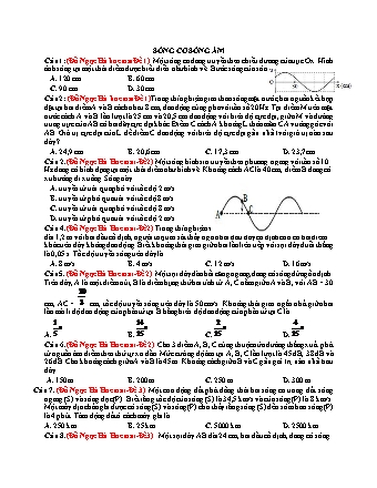 98 Câu trắc nghiệm tách từ đề thi thử THPT Quốc gia môn Vật lí - Sóng cơ và sóng âm - Năm học 2019 (Có đáp án)