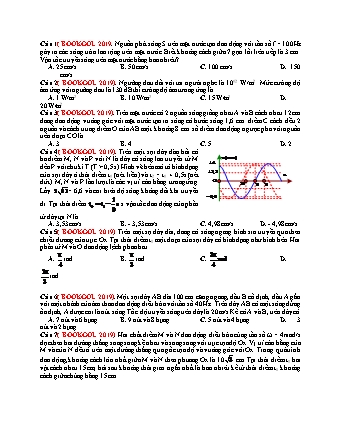 99 Câu trắc nghiệm tách từ đề thi thử THPT Quốc gia môn Vật lí - Sóng cơ học - Năm học 2019 (Có đáp án)