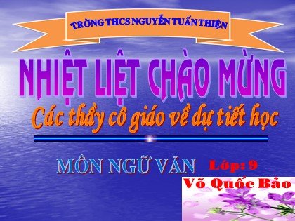 Bài giảng Ngữ văn Lớp 9 - Tiết 111: Văn bản Mùa xuân nho nhỏ - Vũ Quốc Bảo