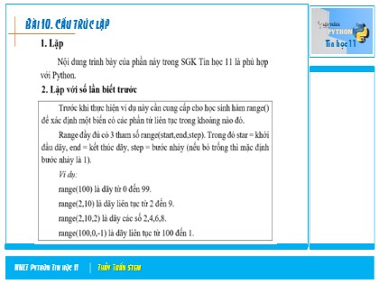 Bài giảng Tin học Lớp 11 - Bài 10: Cấu trúc lặp