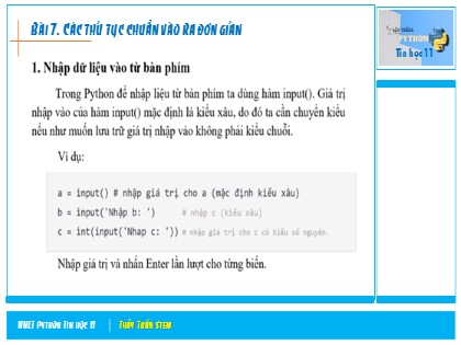 Bài giảng Tin học Lớp 11 - Bài 7+8