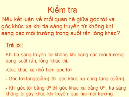 Bài giảng Vật lí Lớp 9 - Tiết 46, Bài 42: Thấu kính hội tụ