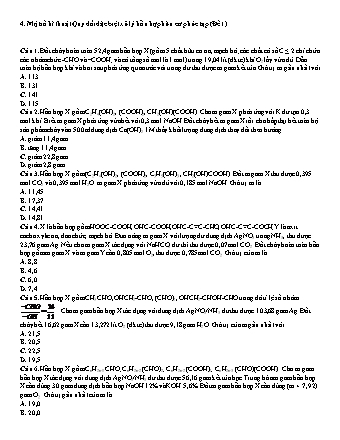Bài tập Hóa học Lớp 12 - Chuyên đề: Một số kĩ thuật quy đổi đặc biệt xử lý hỗn hợp hữu cơ phức tạp - Đề 1 (Có đáp án)