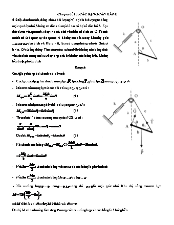 Bài tập luyện tập tổng hợp Vật lí Lớp 10 - Tập 1 - Phần 2: Động lực học chất điểm - Chuyên đề 13: Các dạng cân bằng