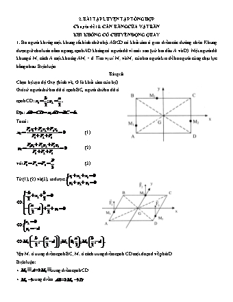 Bài tập luyện tập tổng hợp Vật lí Lớp 10 - Tập 1 - Phần 2: Động lực học chất điểm - Chuyên đề 10: Cân bằng của vật rắn khi không có chuyển động quay