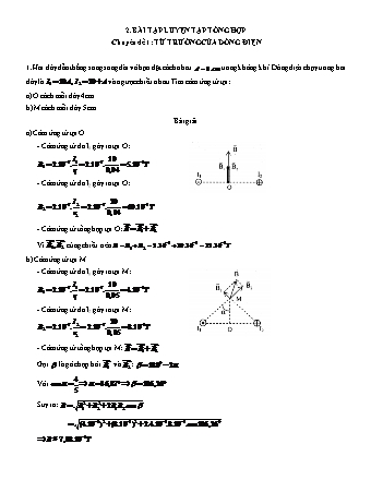 Bài tập luyện tập tổng hợp Vật lí Lớp 11 - Tập 2 - Phần 1: Điện từ - Chuyên đề 1: Từ trường của dòng điện