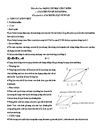 Các chuyên đề bồi dưỡng Học sinh giỏi Vật lí Lớp 10 - Tập 1 - Phần 2: Động lực học chất điểm - Chuyên đề 6: Các định luật Newton