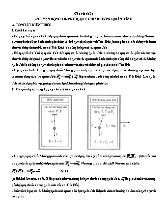 Các chuyên đề bồi dưỡng Học sinh giỏi Vật lí Lớp 10 - Tập 1 - Phần 2: Động lực học chất điểm - Chuyên đề 9: Chuyển động trong hệ quy chiếu không quán tính