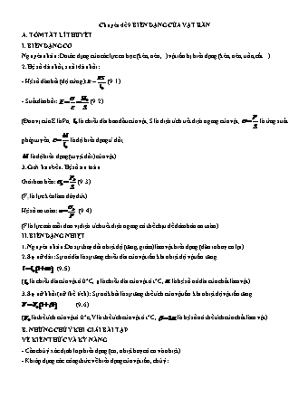 Các chuyên đề bồi dưỡng Học sinh giỏi Vật lí Lớp 10 - Tập 2 - Phần 3: Nhiệt học - Chuyên đề 9: Biến dạng của vật rắn
