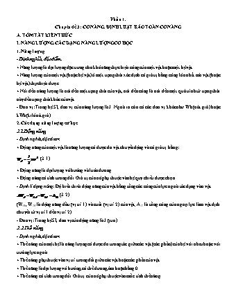 Các chuyên đề bồi dưỡng Học sinh giỏi Vật lí Lớp 10 - Tập 2 - Phần 1: Các định luật bảo toàn - Chuyên đề 3: Cơ năng. Định luật bảo toàn cơ năng