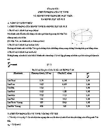 Các chuyên đề bồi dưỡng Học sinh giỏi Vật lí Lớp 10 - Tập 2 - Phần 1: Các định luật bảo toàn - Chuyên đề 5: Chuyển động của vệ tinh và hành tinh trong hệ mặt trời. Ba định luật Kê-ple