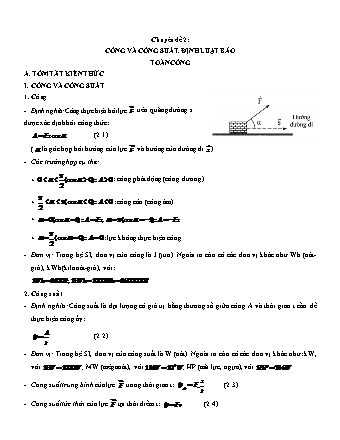 Các chuyên đề bồi dưỡng Học sinh giỏi Vật lí Lớp 10 - Tập 2 - Phần 1: Các định luật bảo toàn - Chuyên đề 2: Công và công suất. Định luật bảo toàn công