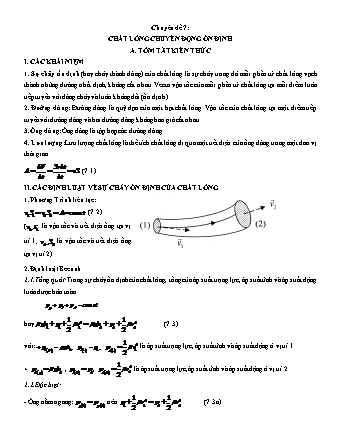 Các chuyên đề bồi dưỡng Học sinh giỏi Vật lí Lớp 10 - Tập 2 - Phần 2: Cơ học chất lưu - Chuyên đề 7: Chất lỏng chuyển động ổn định