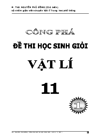 Các chuyên đề bồi dưỡng Học sinh giỏi Vật lí Lớp 11 - Tập 1 - Phần 1