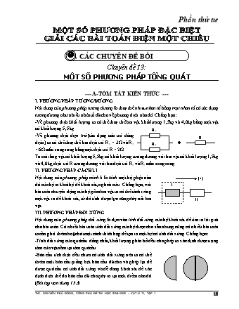 Các chuyên đề bồi dưỡng Học sinh giỏi Vật lí Lớp 11 - Tập 1 - Phần 6