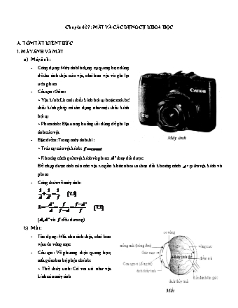 Các chuyên đề bồi dưỡng Học sinh giỏi Vật lí Lớp 11 - Tập 2 - Phần 2: Quang hình học - Chuyên đề 7: Mắt và các dụng cụ khoa học
