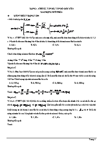 Các dạng bài tập ôn thi THPT Quốc gia môn Vật lí - Dạng 1: Chu kì, tần số, tần số góc của dao động điều hòa - Đỗ Ngọc Hà (Có lời giải chi tiết)