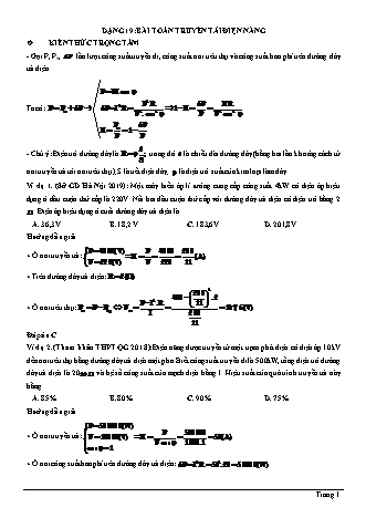 Các dạng bài tập ôn thi THPT Quốc gia môn Vật lí - Dạng 19: Bài toán truyền tải điện năng - Đỗ Ngọc Hà (Có lời giải chi tiết)