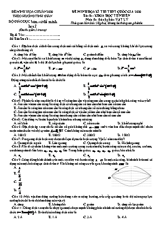 Đề luyện tập THPT Quốc gia theo hướng tinh giản Khoa học tự nhiên - Phần: Vật lí - Lần 2 - Đề 15 - Năm học 2020
