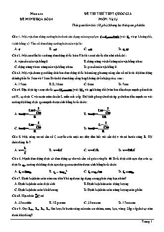 Đề minh họa kì thi THPT Quốc gia môn Vật lí - Đề số 4 (Có đáp án)