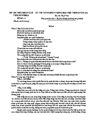 Đề minh họa kì thi Tốt nghiệp THPT Ngữ văn - Đề số 13 - Năm học 2021 (Có đáp án)