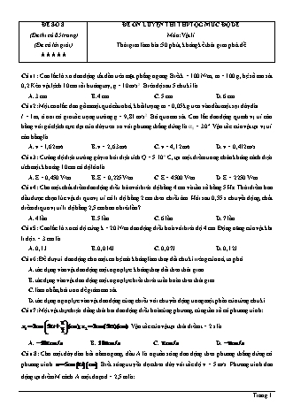 Đề ôn luyện THPT Quốc gia môn Vật lí mức độ dễ - Đề số 8 (Có đáp án)