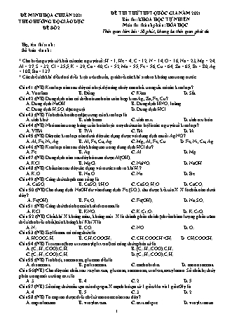 Đề thi thử THPT Quốc gia Khoa học tự nhiên - Phần: Hóa học - Đề số 2 - Năm học 2021 (Có đáp án)
