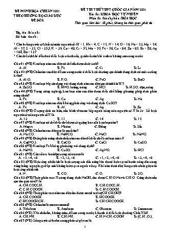 Đề thi thử THPT Quốc gia Khoa học tự nhiên - Phần: Hóa học - Đề số 5 - Năm học 2021 (Có đáp án)