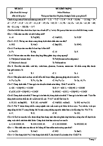 Đề thi thử Tốt nghiệp THPT môn Hóa học theo mức độ - Đề số 8 - Năm học 2020-2021 (Có đáp án)