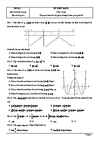Đề thi thử Tốt nghiệp THPT môn Toán theo mức độ - Đề số 1 - Năm học 2020-2021 (Có đáp án)