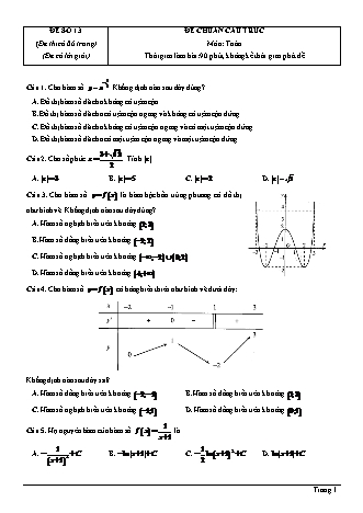 Đề thi thử Tốt nghiệp THPT môn Toán theo mức độ - Đề số 13 - Năm học 2020-2021 (Có đáp án)