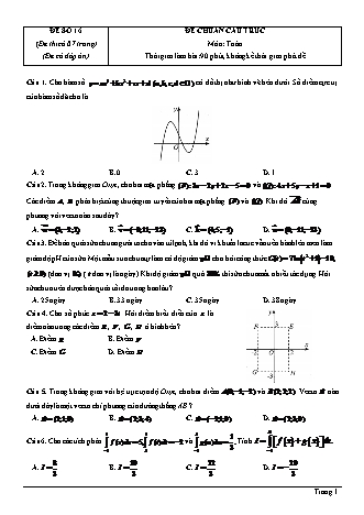 Đề thi thử Tốt nghiệp THPT môn Toán theo mức độ - Đề số 16 - Năm học 2020-2021 (Có đáp án)