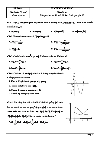 Đề thi thử Tốt nghiệp THPT môn Toán theo mức độ - Đề số 18 - Năm học 2020-2021 (Có đáp án)