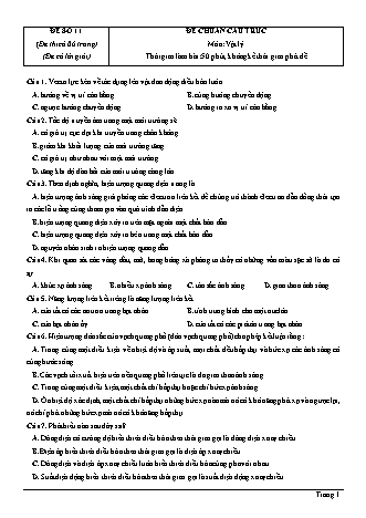 Đề thi thử Tốt nghiệp THPT môn Vật lí theo mức độ - Đề số 11 - Năm học 2020-2021 (Có đáp án)